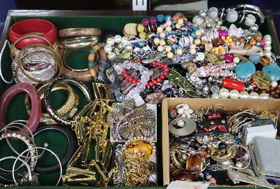 Mixed costume jewellery including necklaces, bangles etc.
